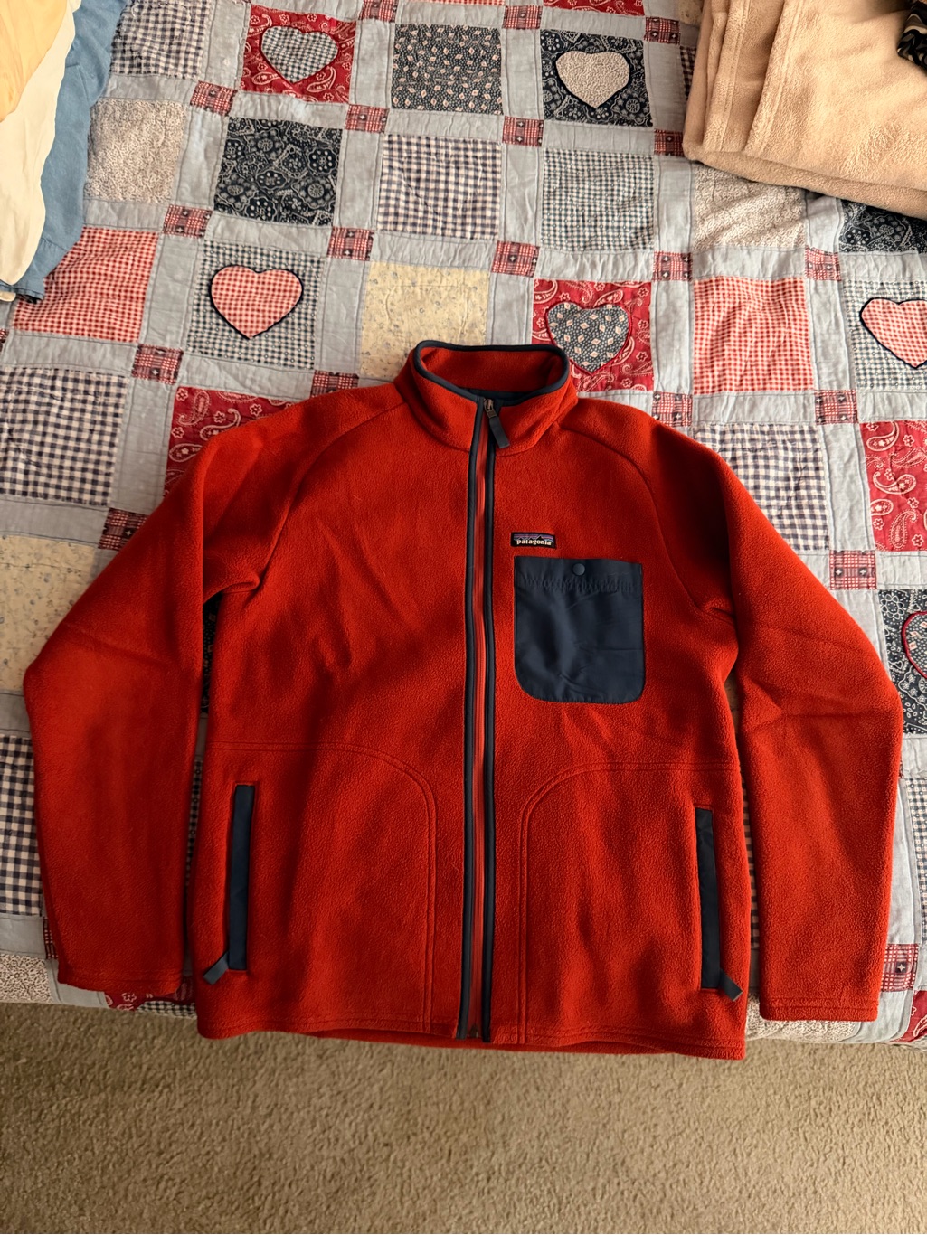 Patagonia 2013 Men's Synchilla Karstens Full-Zip Jacket With Navy Pocket